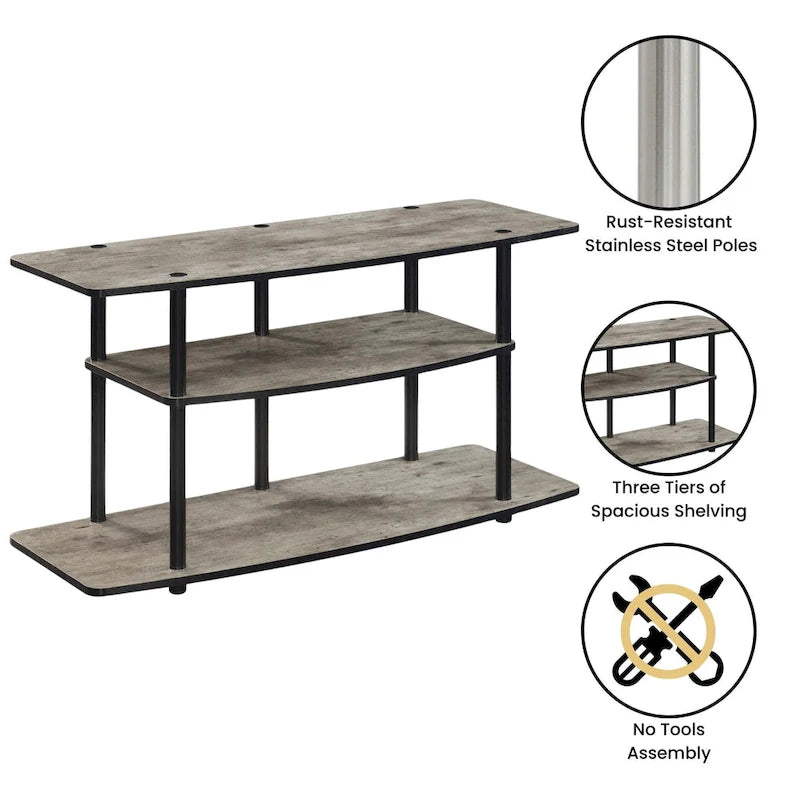 Convenience Concepts Designs2Go No Tools 3 Tier Wide TV Stand 28