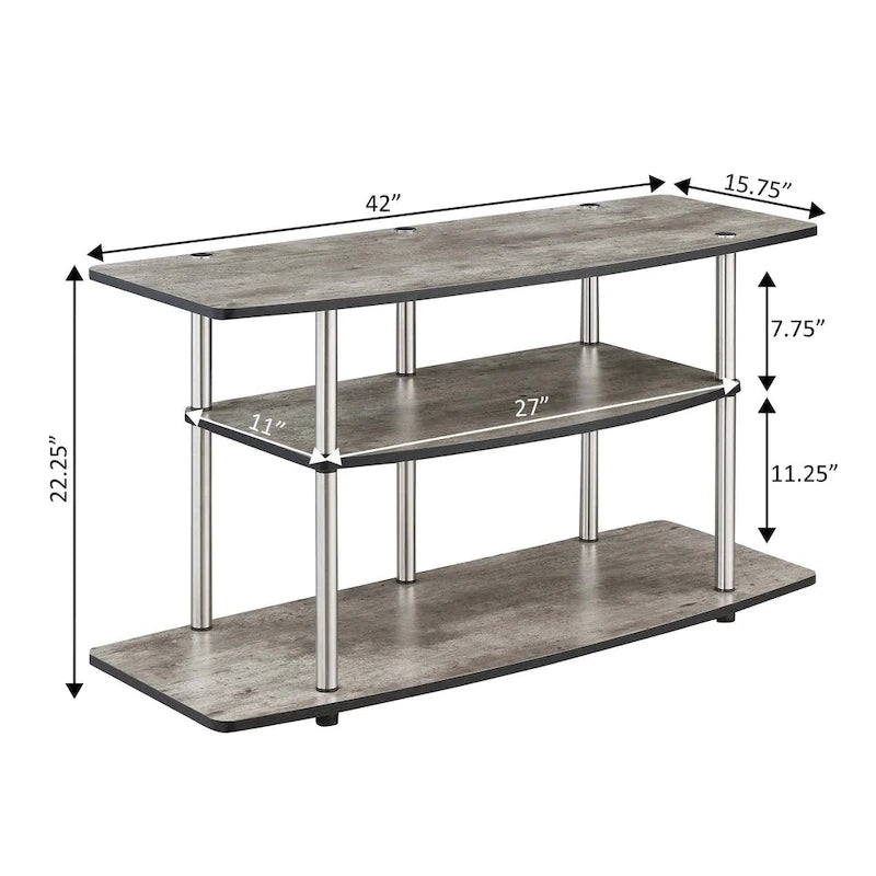 Convenience Concepts Designs2Go No Tools 3 Tier Wide TV Stand 36