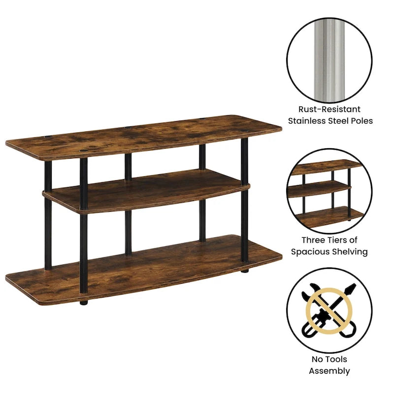 Convenience Concepts Designs2Go No Tools 3 Tier Wide TV Stand 40