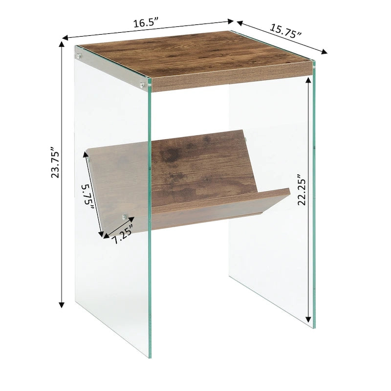 Convenience Concepts Tavolino SoHo in Vetro con Ripiano 11