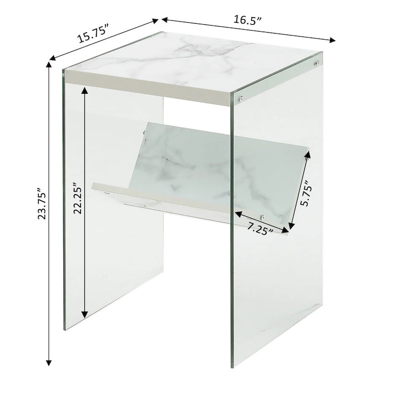 Convenience Concepts Tavolino SoHo in Vetro con Ripiano 27
