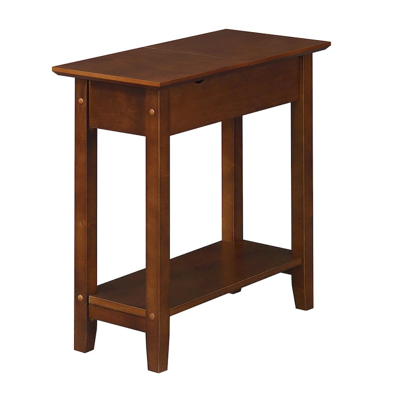 Convenience Concepts American Heritage Flip Top End Table with Charging Station and Shelf 8