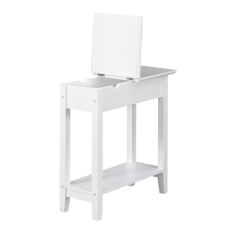 Convenience Concepts American Heritage Flip Top End Table with Charging Station and Shelf 17