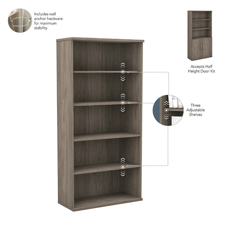 Hybrid Tall 5 Shelf Bookcase by Bush Business Furniture 6