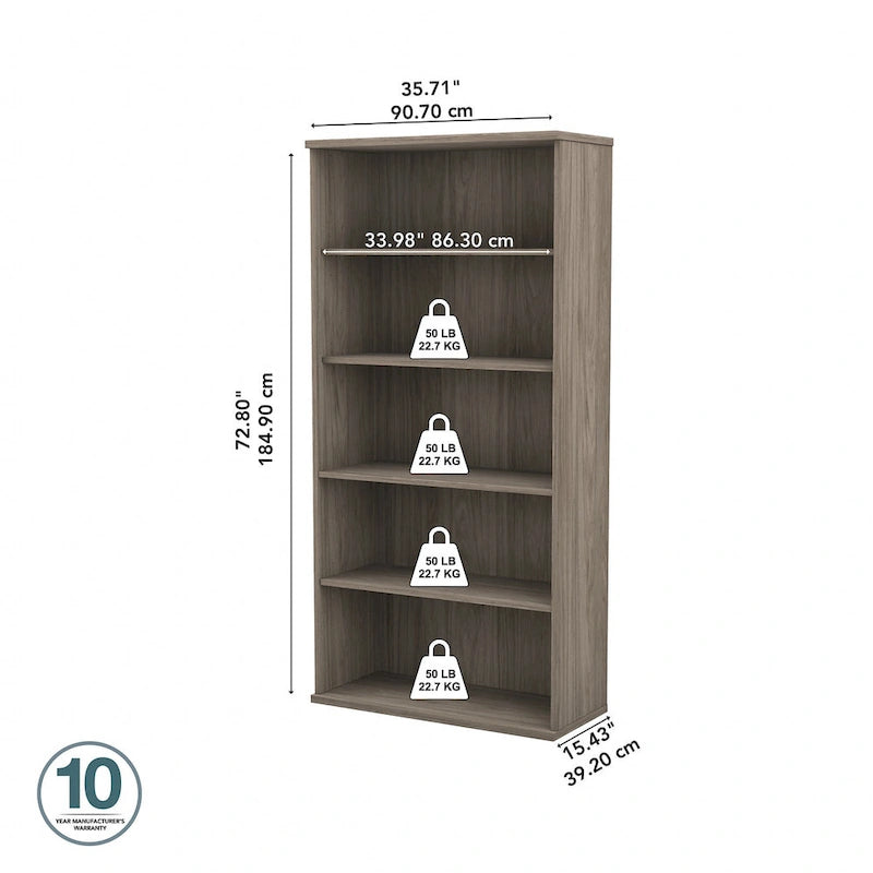 Hybrid Tall 5 Shelf Bookcase by Bush Business Furniture 8