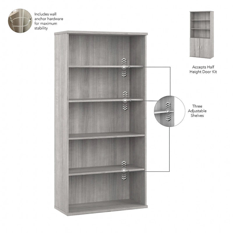 Hybrid Tall 5 Shelf Bookcase by Bush Business Furniture 16