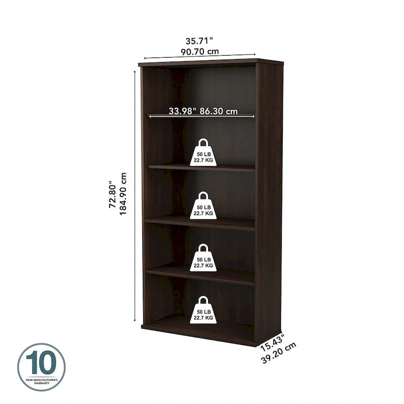 Hybrid Tall 5 Shelf Bookcase by Bush Business Furniture 28