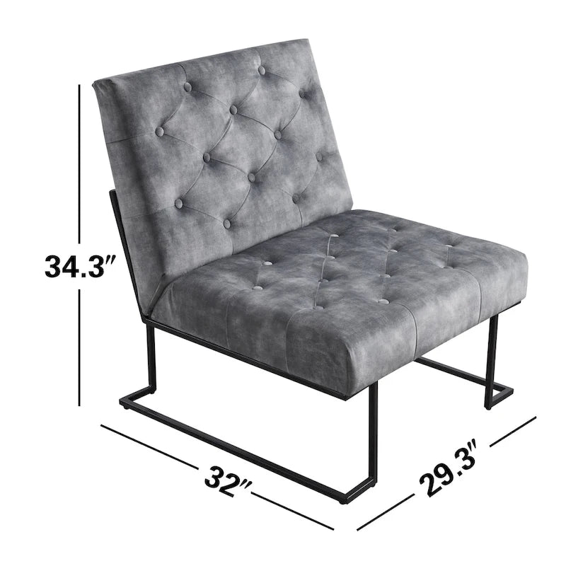 Corvus Savannah Tufted Velvet Upholstered Lounge Accent Chair 5