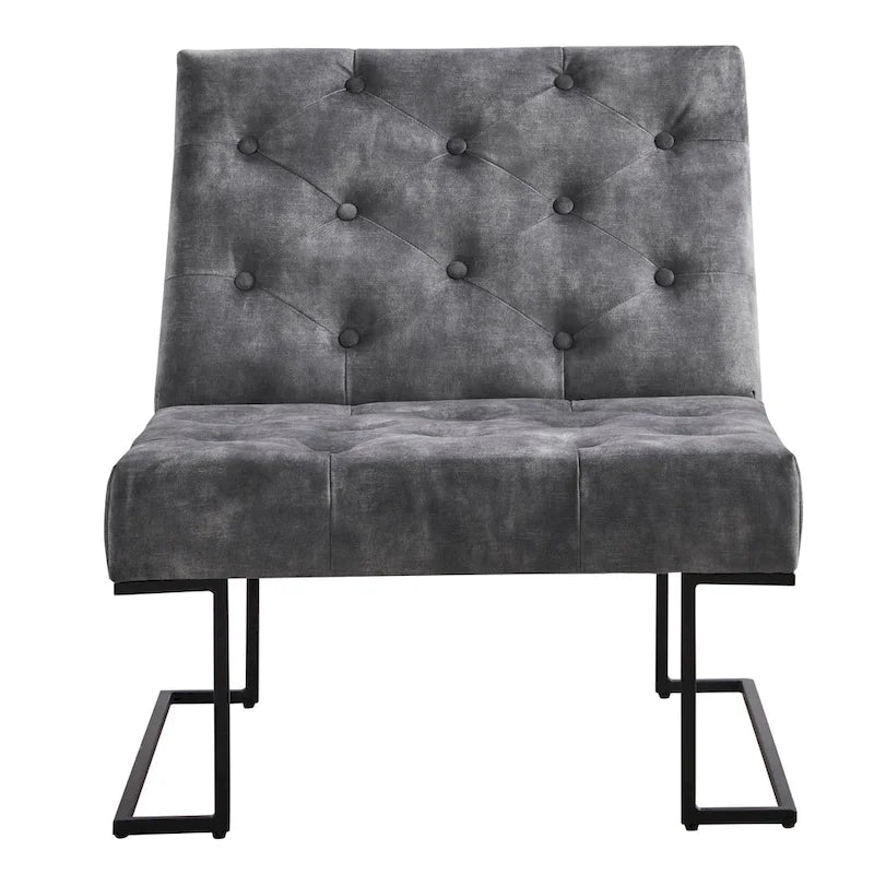Corvus Savannah Tufted Velvet Upholstered Lounge Accent Chair 6