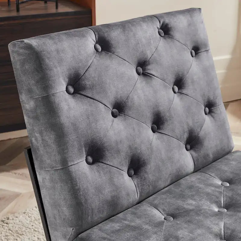 Corvus Savannah Tufted Velvet Upholstered Lounge Accent Chair 8