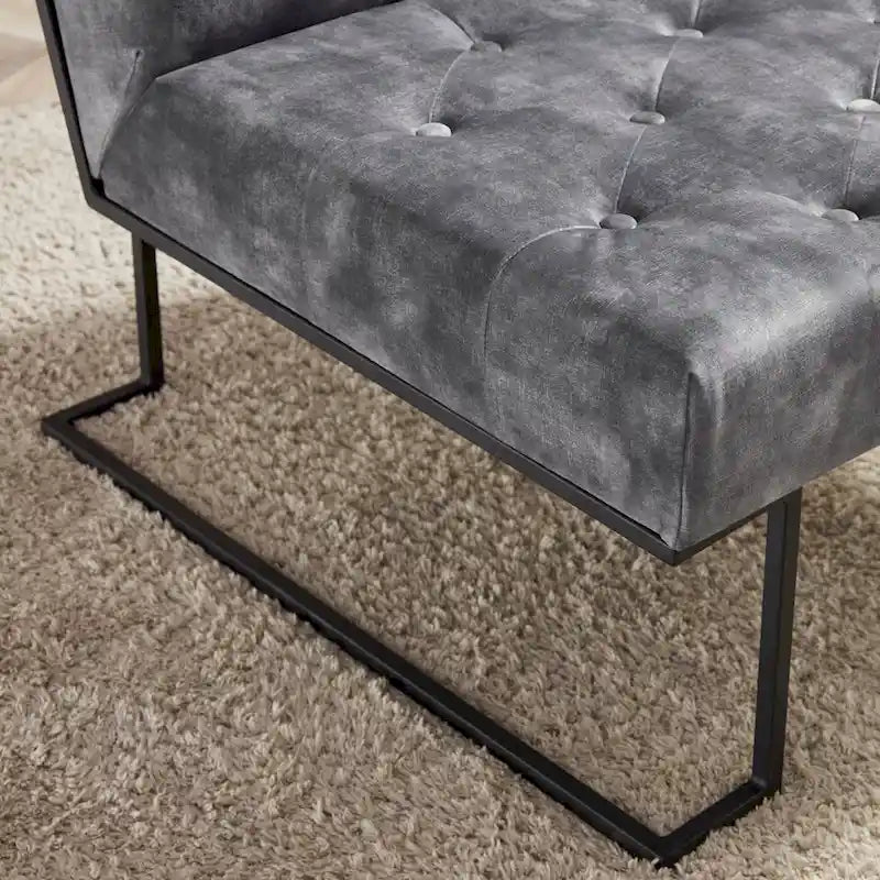 Corvus Savannah Tufted Velvet Upholstered Lounge Accent Chair 9