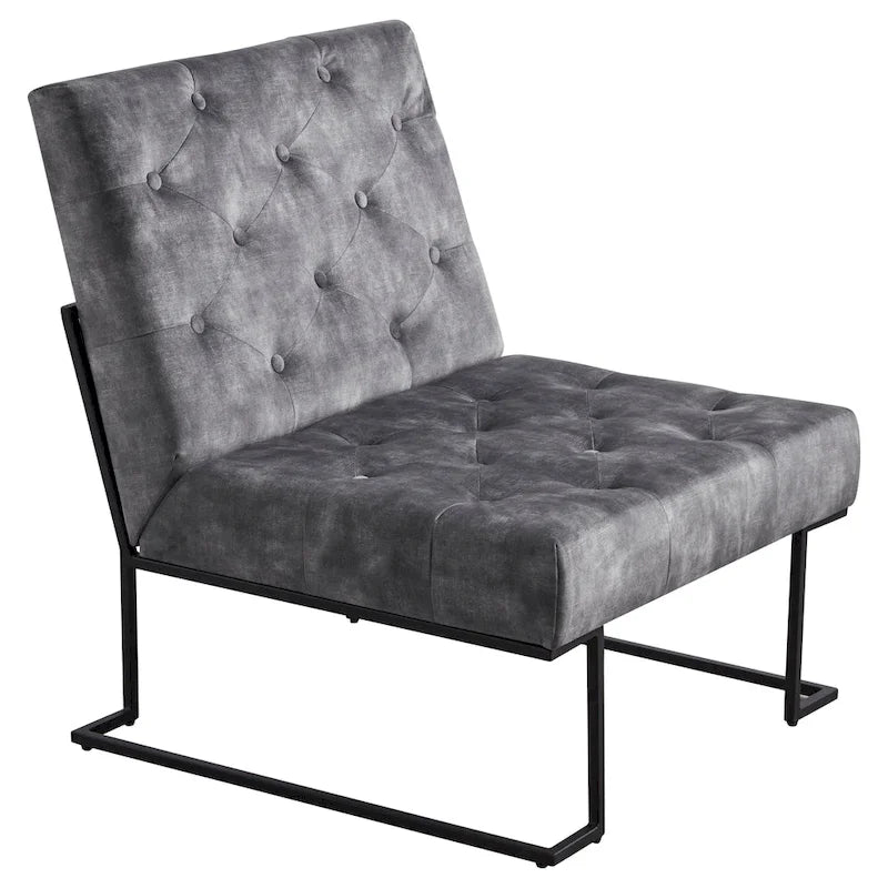 Corvus Savannah Tufted Velvet Upholstered Lounge Accent Chair 10