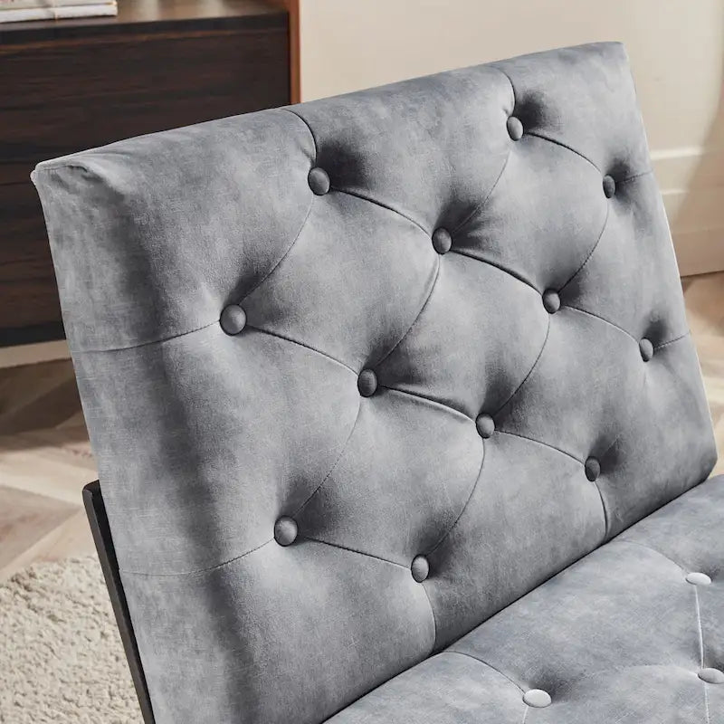 Corvus Savannah Tufted Velvet Upholstered Lounge Accent Chair 14