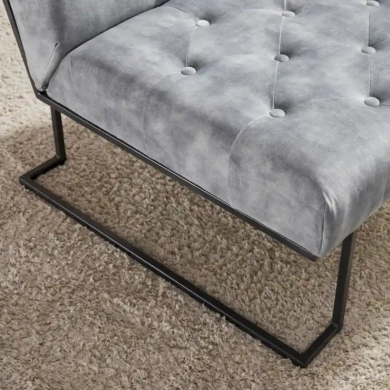 Corvus Savannah Tufted Velvet Upholstered Lounge Accent Chair 15