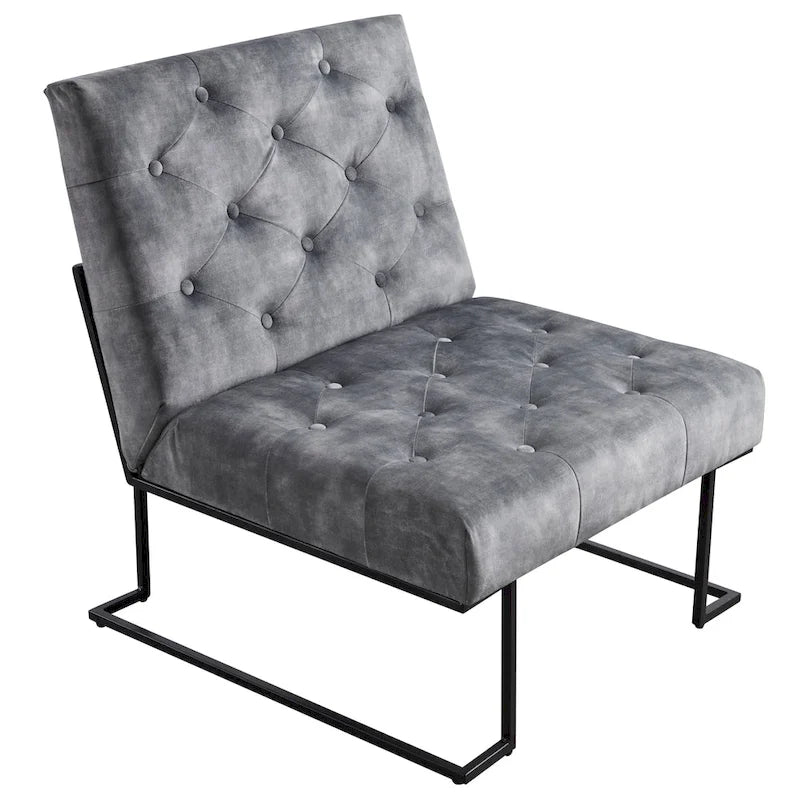 Corvus Savannah Tufted Velvet Upholstered Lounge Accent Chair 16