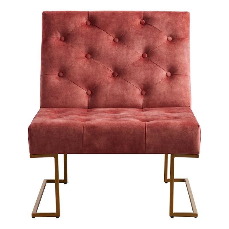 Corvus Savannah Tufted Velvet Upholstered Lounge Accent Chair 18