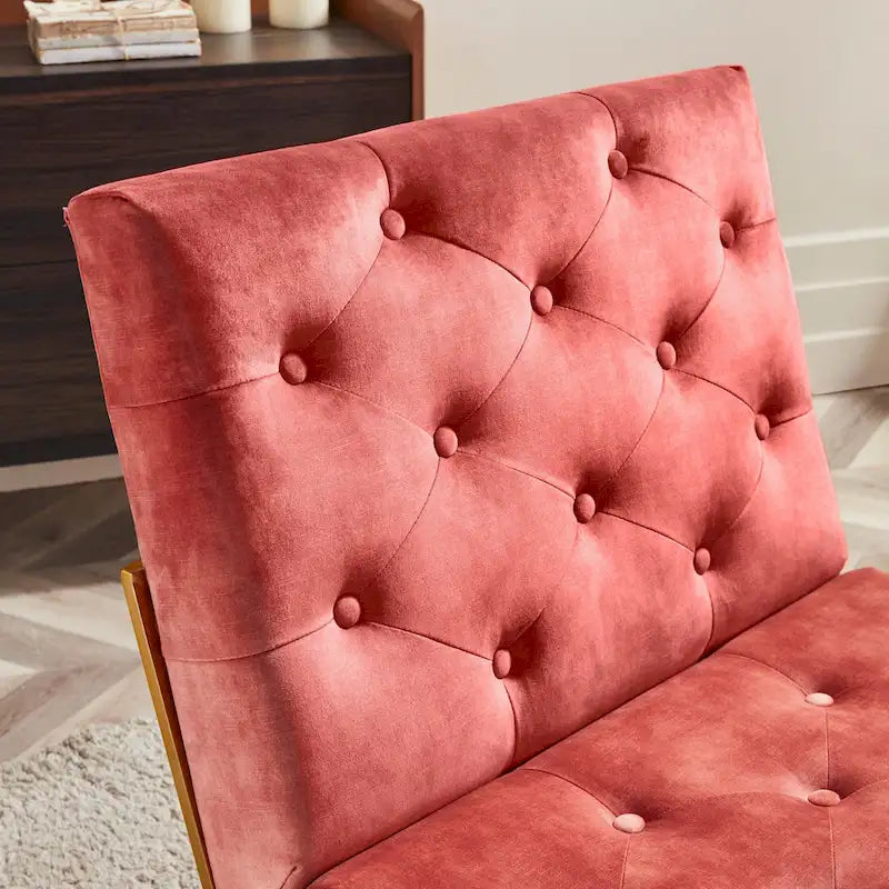 Corvus Savannah Tufted Velvet Upholstered Lounge Accent Chair 20