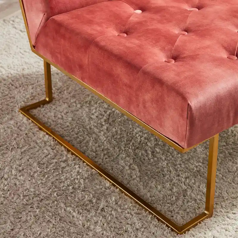 Corvus Savannah Tufted Velvet Upholstered Lounge Accent Chair 21