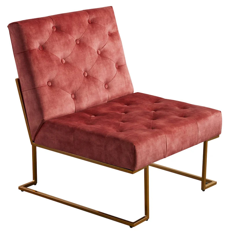Corvus Savannah Tufted Velvet Upholstered Lounge Accent Chair 22