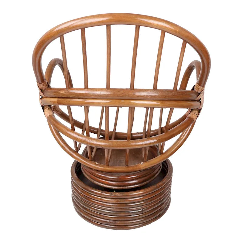 Bali Rattan Swivel Rocker with Solid All-Weather Cushion 3