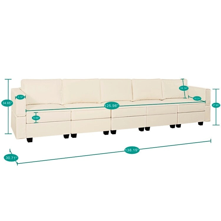 DIY Modular Sleeper Sectional Sofa Collection Convertible Sofa Couches with Storage Seats - Suitable for Living Room 6