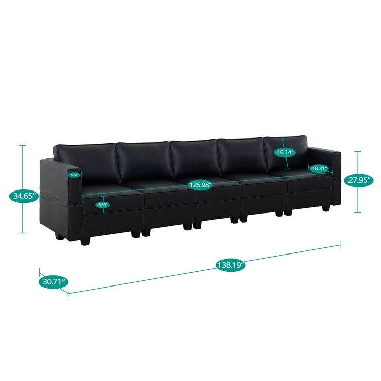 DIY Modular Sleeper Sectional Sofa Collection Convertible Sofa Couches with Storage Seats - Suitable for Living Room 10