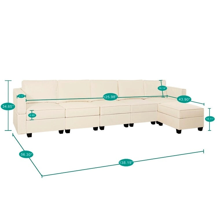 DIY Modular Sleeper Sectional Sofa Collection Convertible Sofa Couches with Storage Seats - Suitable for Living Room 15