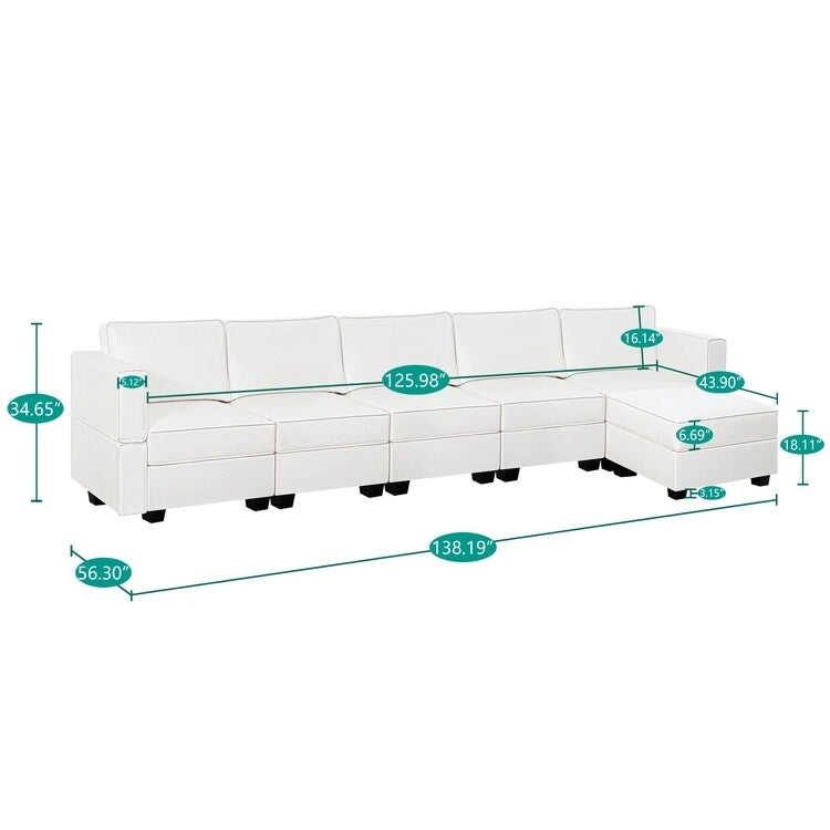 DIY Modular Sleeper Sectional Sofa Collection Convertible Sofa Couches with Storage Seats - Suitable for Living Room 33