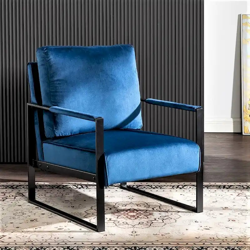 Hosam 25.4 Velvet Upholstery Metal Arms Chair 6