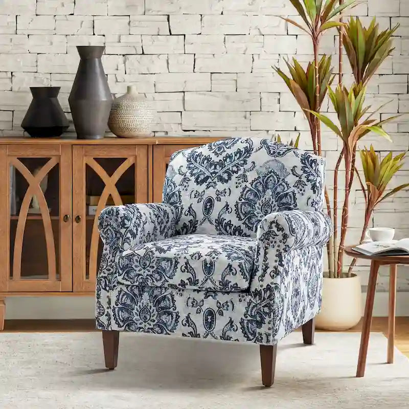 Giampiero Wooden Upholstery Armchair with Nailhead Trims by HULALA HOME 35