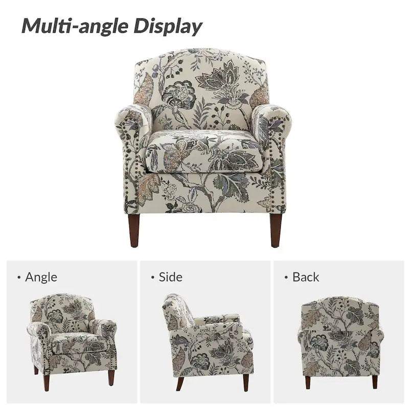 Giampiero Wooden Upholstery Armchair with Nailhead Trims by HULALA HOME 8