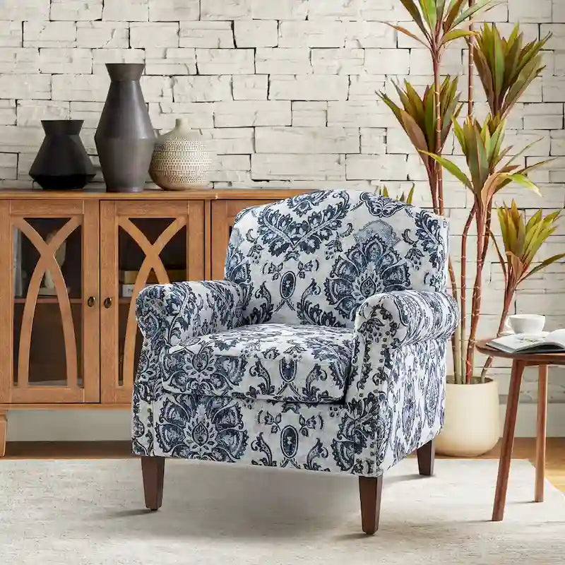 Giampiero Wooden Upholstery Armchair with Nailhead Trims by HULALA HOME 14