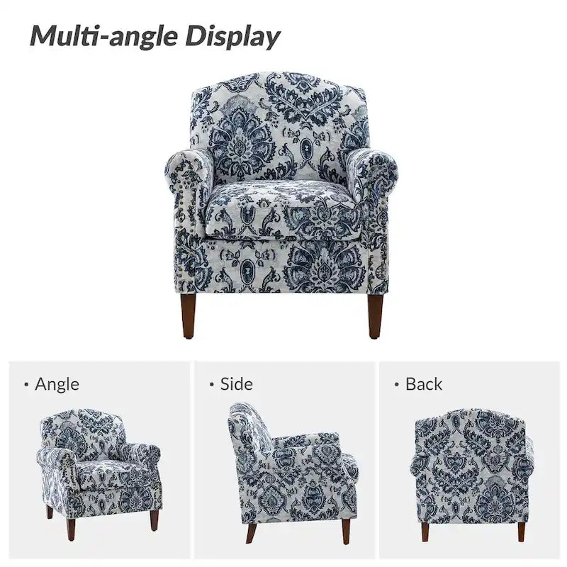 Giampiero Wooden Upholstery Armchair with Nailhead Trims by HULALA HOME 18