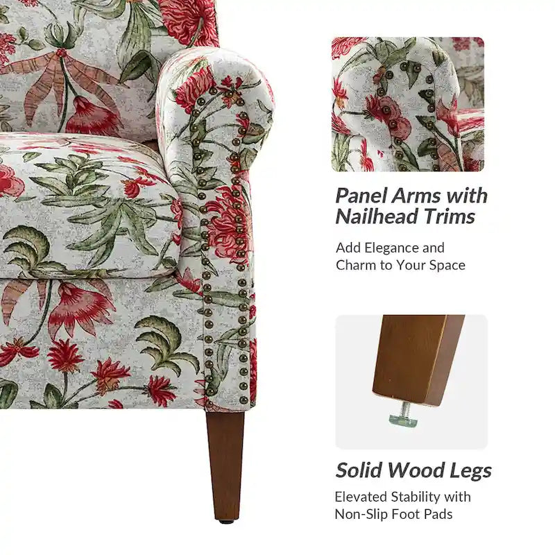 Giampiero Wooden Upholstery Armchair with Nailhead Trims by HULALA HOME 28