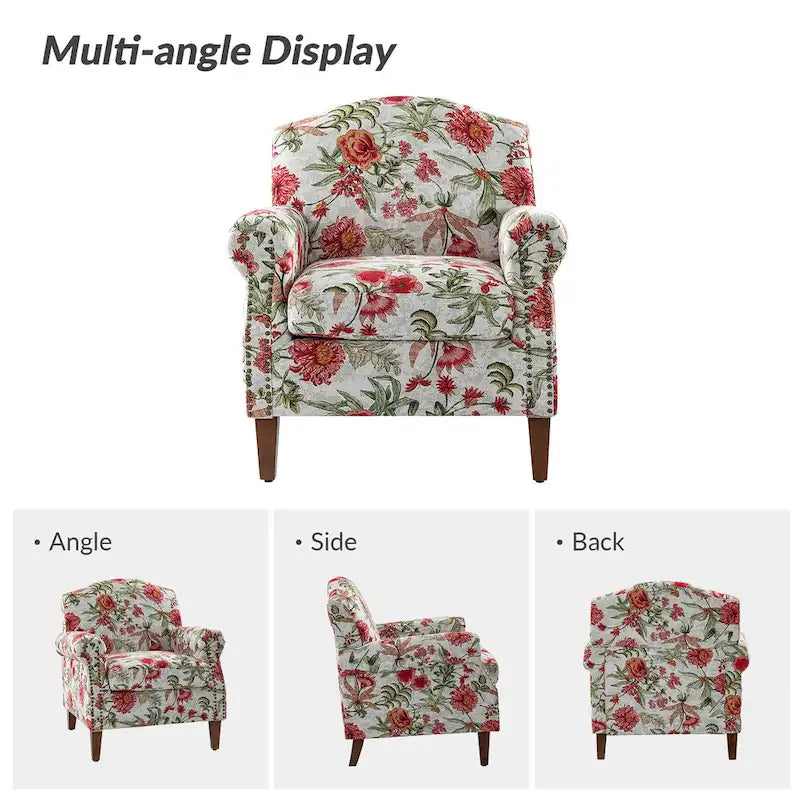 Giampiero Wooden Upholstery Armchair with Nailhead Trims by HULALA HOME 30