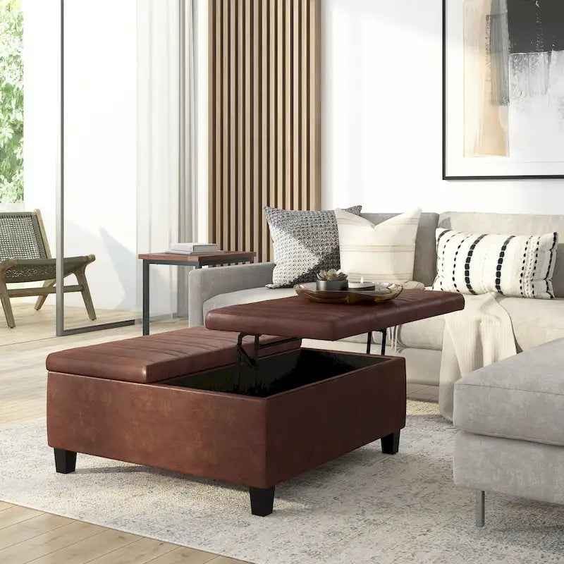 WYNDENHALL Tyler 36 inch Wide Contemporary Square Table Ottoman 43