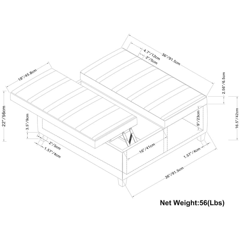 WYNDENHALL Tyler 36 inch Wide Contemporary Square Table Ottoman 9