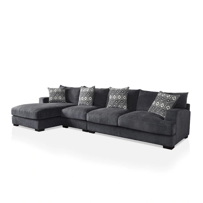 Kintra Contemporary Chenille Upholstered Large L-Shaped Sectional by Furniture of America 3