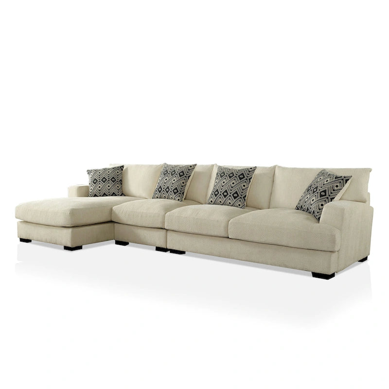 Kintra Contemporary Chenille Upholstered Large L-Shaped Sectional by Furniture of America 4