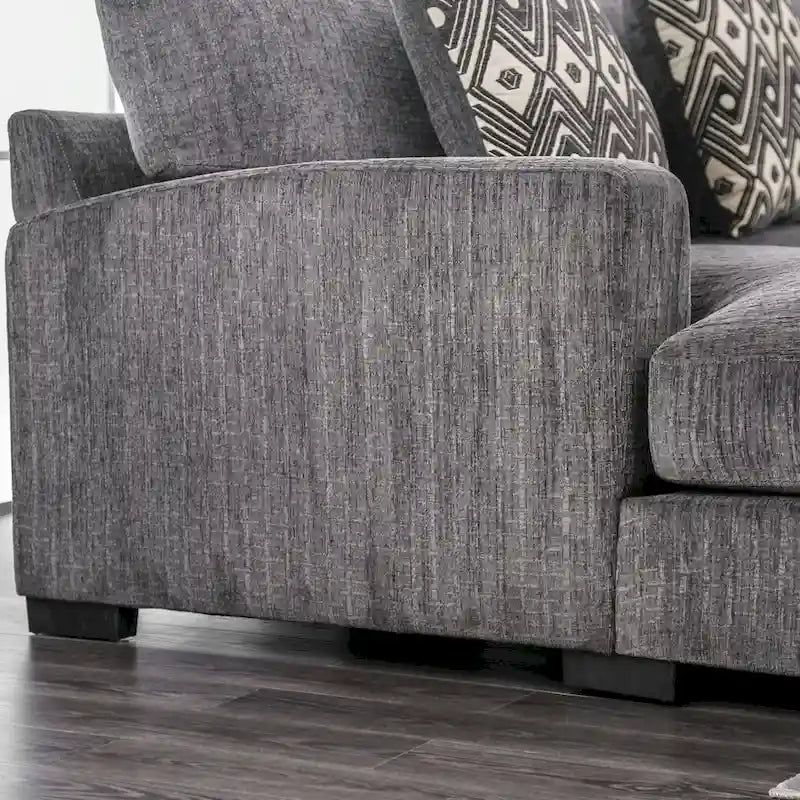 Kintra Contemporary Chenille Upholstered Large L-Shaped Sectional by Furniture of America 9