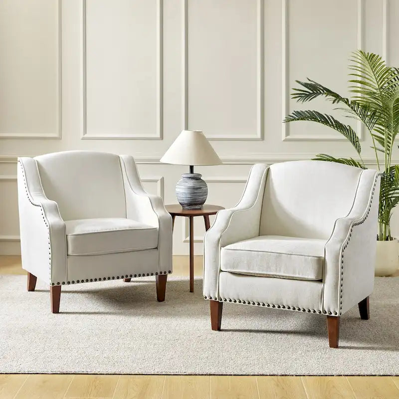Lucretius Armchair with Nailhead Trim Set of 2 by HULALA HOME 37