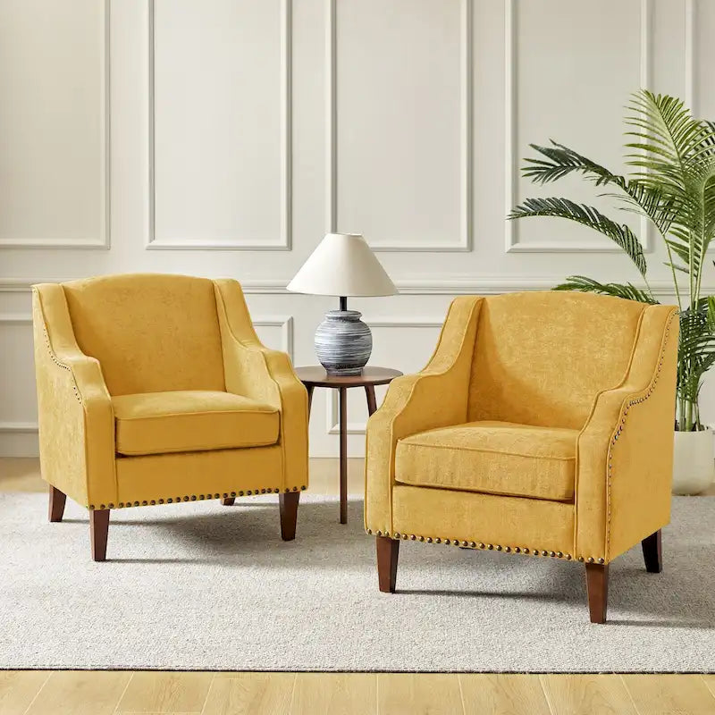 Lucretius Armchair with Nailhead Trim Set of 2 by HULALA HOME 38
