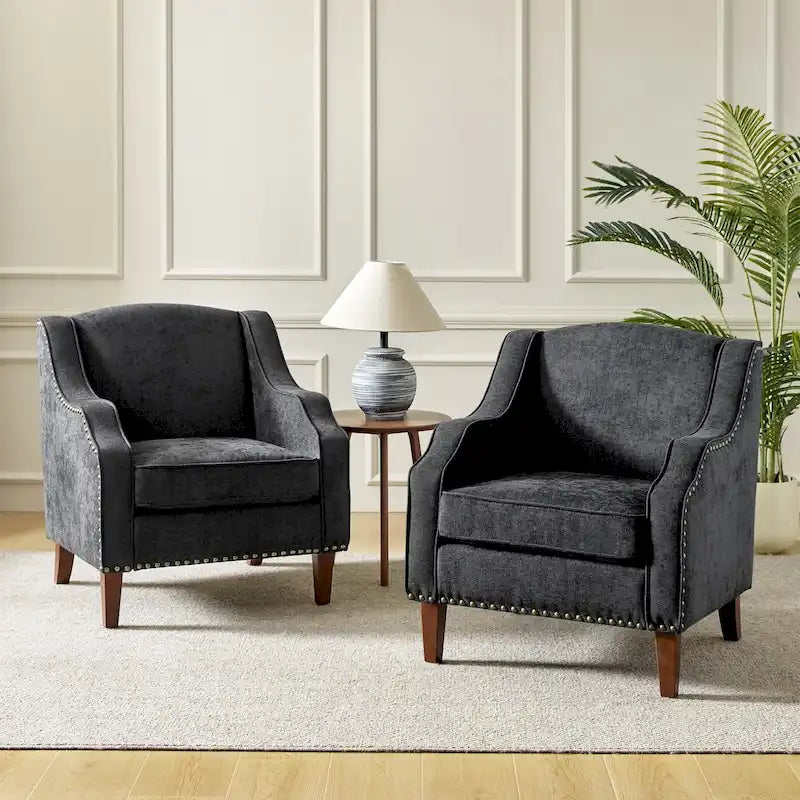Lucretius Armchair with Nailhead Trim Set of 2 by HULALA HOME 39
