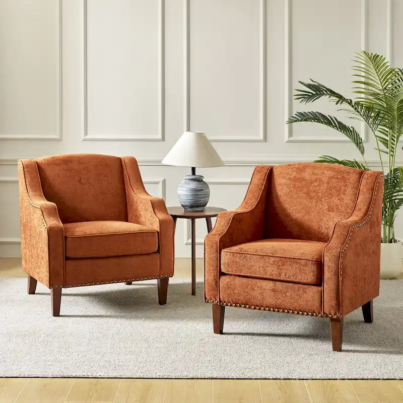 Lucretius Armchair with Nailhead Trim Set of 2 by HULALA HOME 41