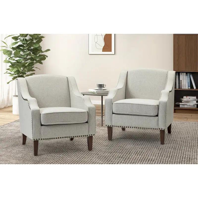 Lucretius Armchair with Nailhead Trim Set of 2 by HULALA HOME 42
