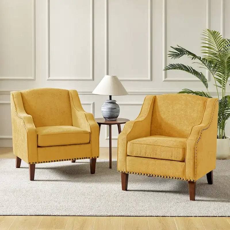 Lucretius Armchair with Nailhead Trim Set of 2 by HULALA HOME 4