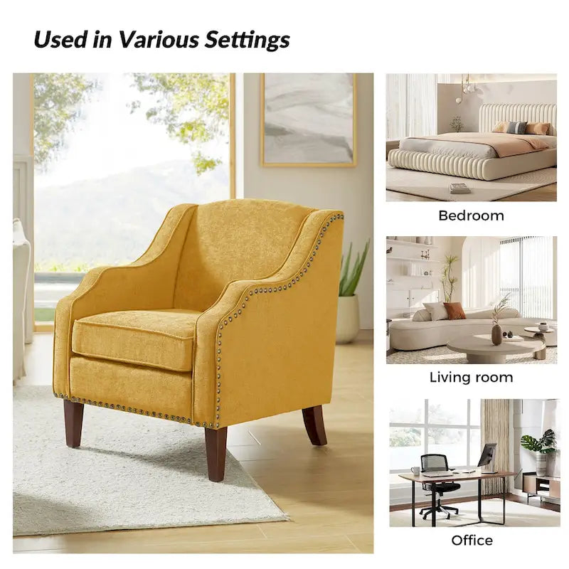 Lucretius Armchair with Nailhead Trim Set of 2 by HULALA HOME 7