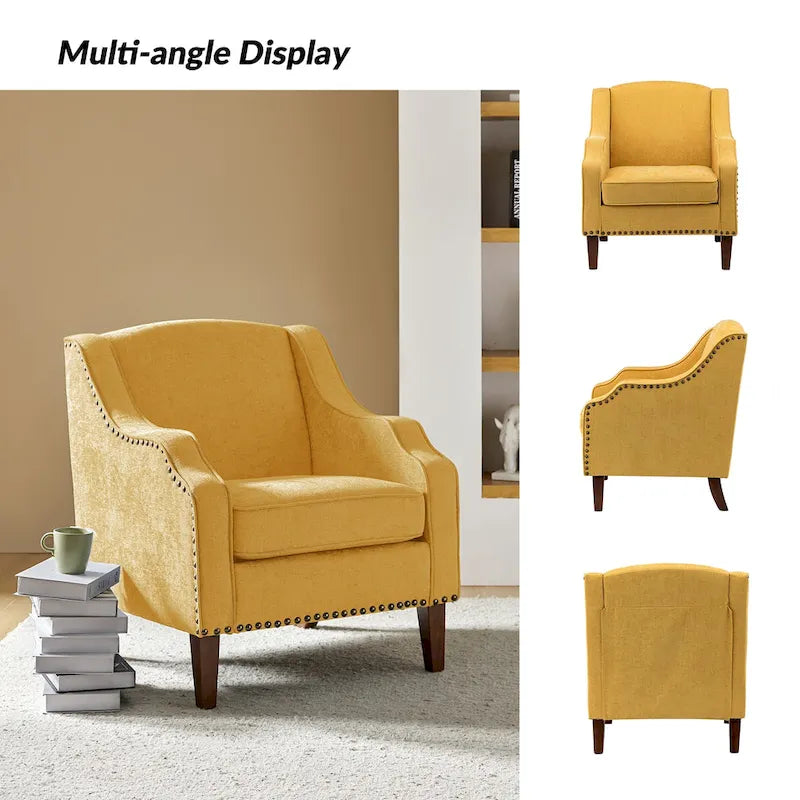 Lucretius Armchair with Nailhead Trim Set of 2 by HULALA HOME 8