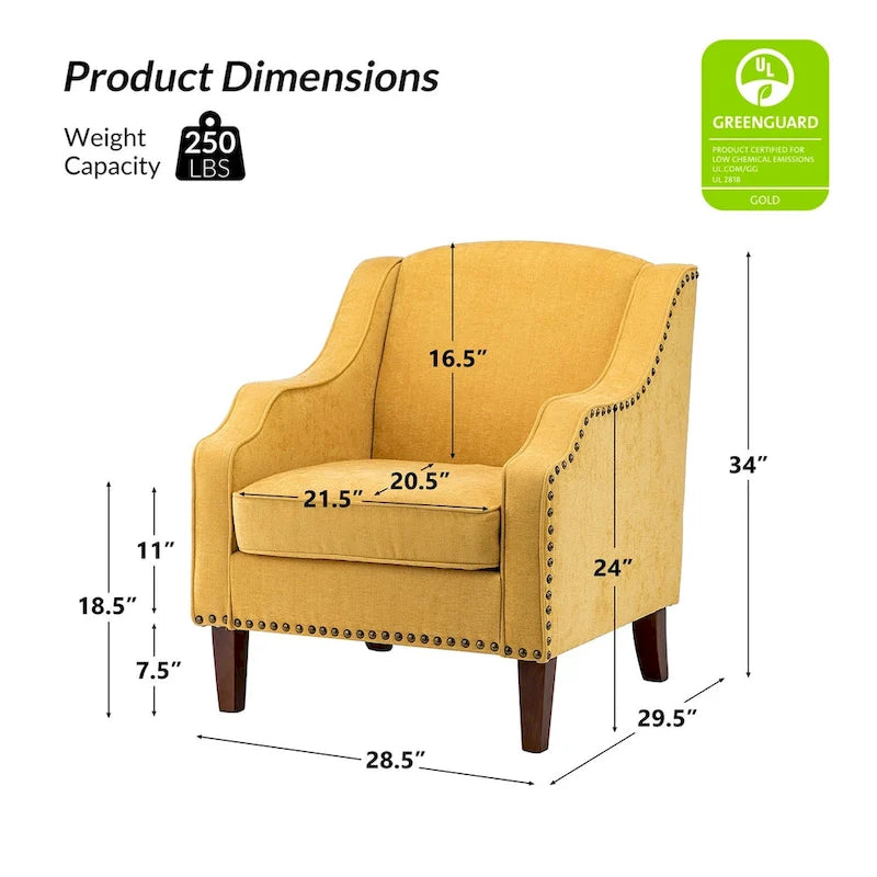 Lucretius Armchair with Nailhead Trim Set of 2 by HULALA HOME 9