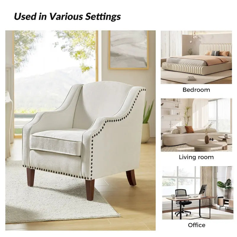 Lucretius Armchair with Nailhead Trim Set of 2 by HULALA HOME 13
